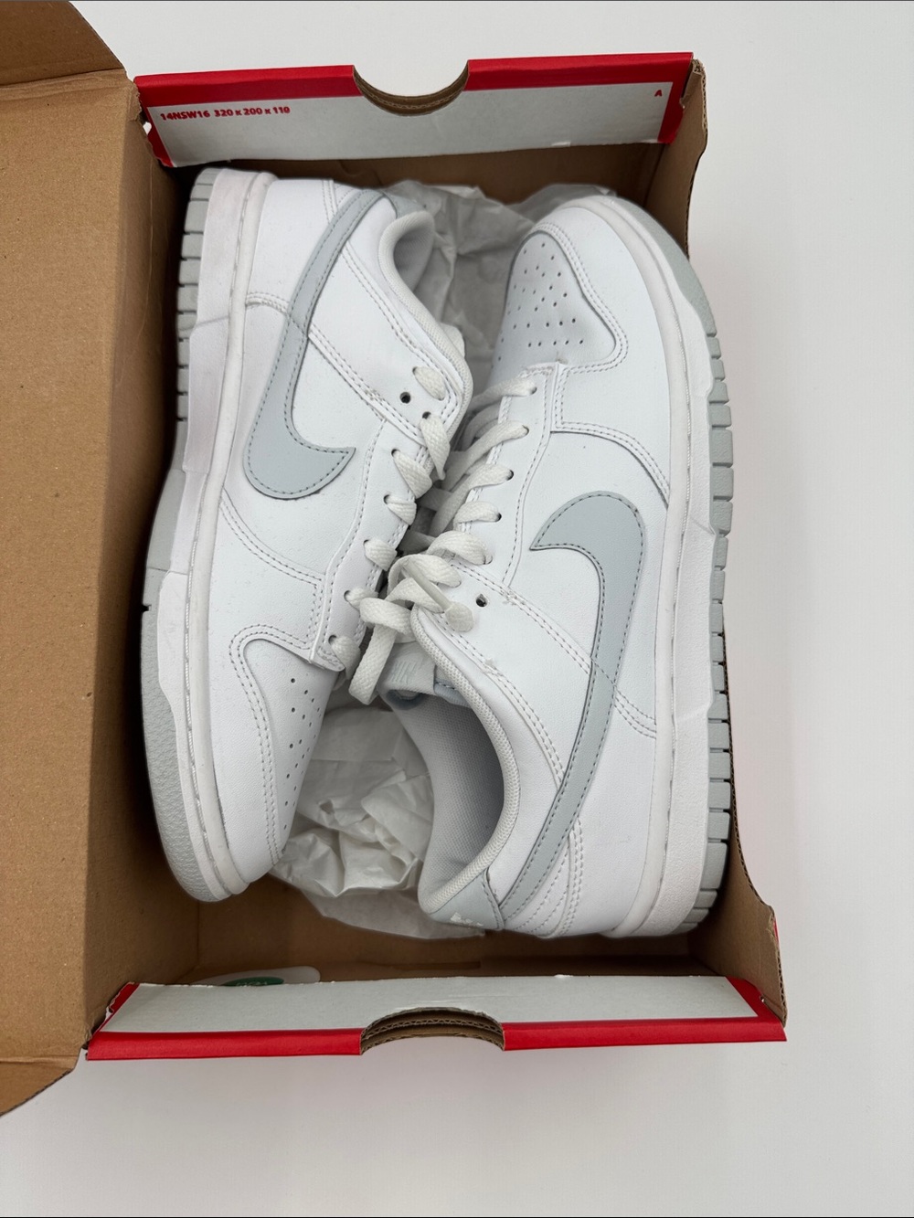 Nike Red and White Dunk Low Retro Box Label - Picture 3 of 6